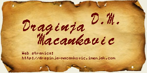 Draginja Macanković vizit kartica